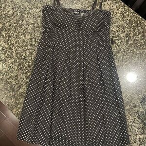Elegant Black and White Polka Dot Mini Dress